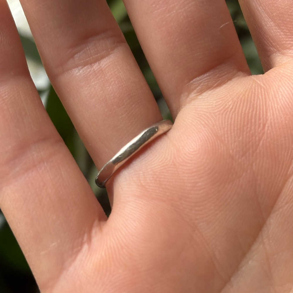 Minimalist Sterling Silver Curved Band Ring - Picture 2 of 5